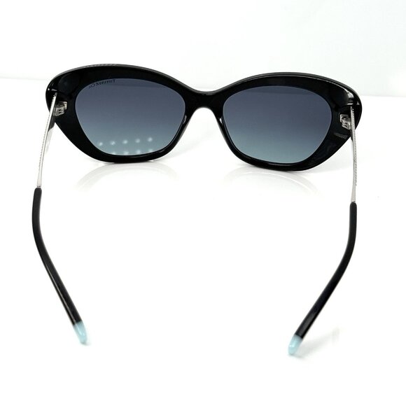 Tiffany & Co Sunglasses Silver Diamond Point Cats Eye Black Blue TF4158 8001/9S main image 12
